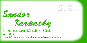 sandor karpathy business card